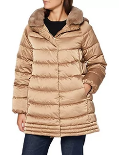 Kurtki damskie - Geox W CHLOO LONG PARKA damska kurtka puchowa, Outer Coconut, 32 - grafika 1