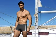 Kąpielówki męskie - Kąpielówki 1087/V3 Grafitowe - miniaturka - grafika 1