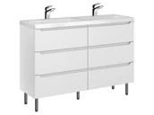 Szafki łazienkowe - Szafka Stojąca Z Umywalką ETH 120 cm DUO - Biały Mat - miniaturka - grafika 1