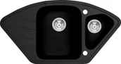Zlewozmywaki - Zlew ŚMIGIELSKI MONACO czarny metal (44) (MONACO44) - miniaturka - grafika 1