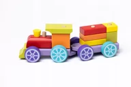 Klocki - Klocki Edukacyjne Drewniane Pociąg Cubika 10 Elem. - miniaturka - grafika 1