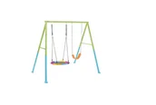 Place zabaw - Solidna kolorowa huśtawka ogrodowa 2 funkcje pas i bocianie gniazdo Intex 44125 - miniaturka - grafika 1