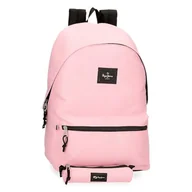 Torby na laptopy - Pepe Jeans Aris plecak na laptopa z podwójną komorą na laptopa 15,6" różne kolory 31 x 44 x 17,5 cm poliester plecak szkolny od Joumma Bags, Różowy, Plecak + piórnik - miniaturka - grafika 1