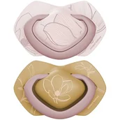 Smoczki uspokajające - Smoczek CANPOL BABIES Light touch 0-6 m Symetryczny Różowo-złoty (2 sztuki) - miniaturka - grafika 1