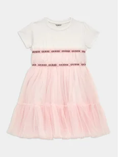 Guess Sukienka elegancka J4RK26 K6YW0 Różowy Regular Fit - Sukienki i spódniczki dla dziewczynek - miniaturka - grafika 1