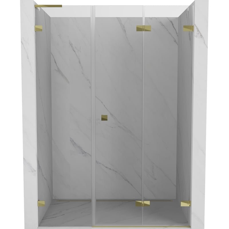 Mexen Lunar-F L drzwi prysznicowe składane prawe 140 cm, transparent, złote - 836SL-140-050-50-00-P