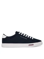 Trampki męskie - Tommy Hilfiger Tenisówki Vulc Core Rwb Long FM0FM05813 Granatowy - miniaturka - grafika 1