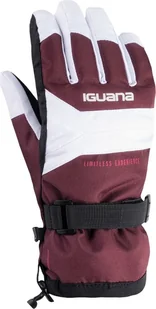 Iguana Damskie rękawice Iguana Alessia W biało-bordowe rozmiar S/M - Rękawice narciarskie - miniaturka - grafika 1