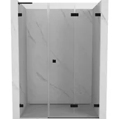 Ścianki i drzwi prysznicowe - Mexen Lunar-F L drzwi prysznicowe składane prawe 140 cm, transparent, czarne - 836SL-140-050-70-00-P - miniaturka - grafika 1