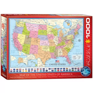 Puzzle 1000 Mapa Stanów Zjednoczonych 6000-0788 - Puzzle - miniaturka - grafika 1