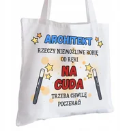Torby i wózki na zakupy - Torba Bawełniana biała dla Architekta Na Prezent ekologiczna Trwały Nadruk - miniaturka - grafika 1