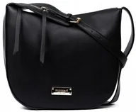 Torebki damskie - Torebka Damska DUŻA Listonoszka MONNARI CZARNA Złote LOGO Na Ramię - miniaturka - grafika 1