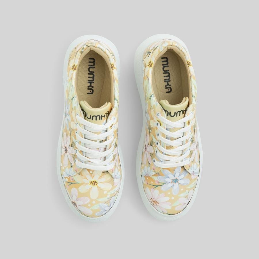 Mumka Shoes Sneakersy wegańskie na platformie Kolorowe Kwiaty Mumka-41