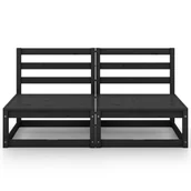 Ławki ogrodowe - vidaXL 2-osobowa sofa ogrodowa, czarna, lite drewno sosnowe - miniaturka - grafika 1