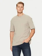 Koszulki męskie - Calvin Klein T-Shirt Nano Logo Interlock T-Shirt K10K112487 Beżowy Regular Fit - miniaturka - grafika 1