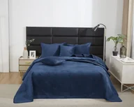 Narzuty - Granatowa Narzuta Pikowana Velvet na Łóżko 240x260 MAYA - miniaturka - grafika 1