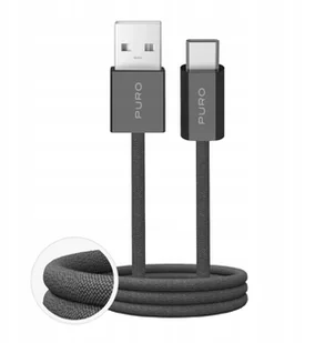 Kabel Puro Fabrik 2.0 10W USB-A - USB-C w oplocie 1,5 m - ciemnozielony - Kable USB - miniaturka - grafika 1