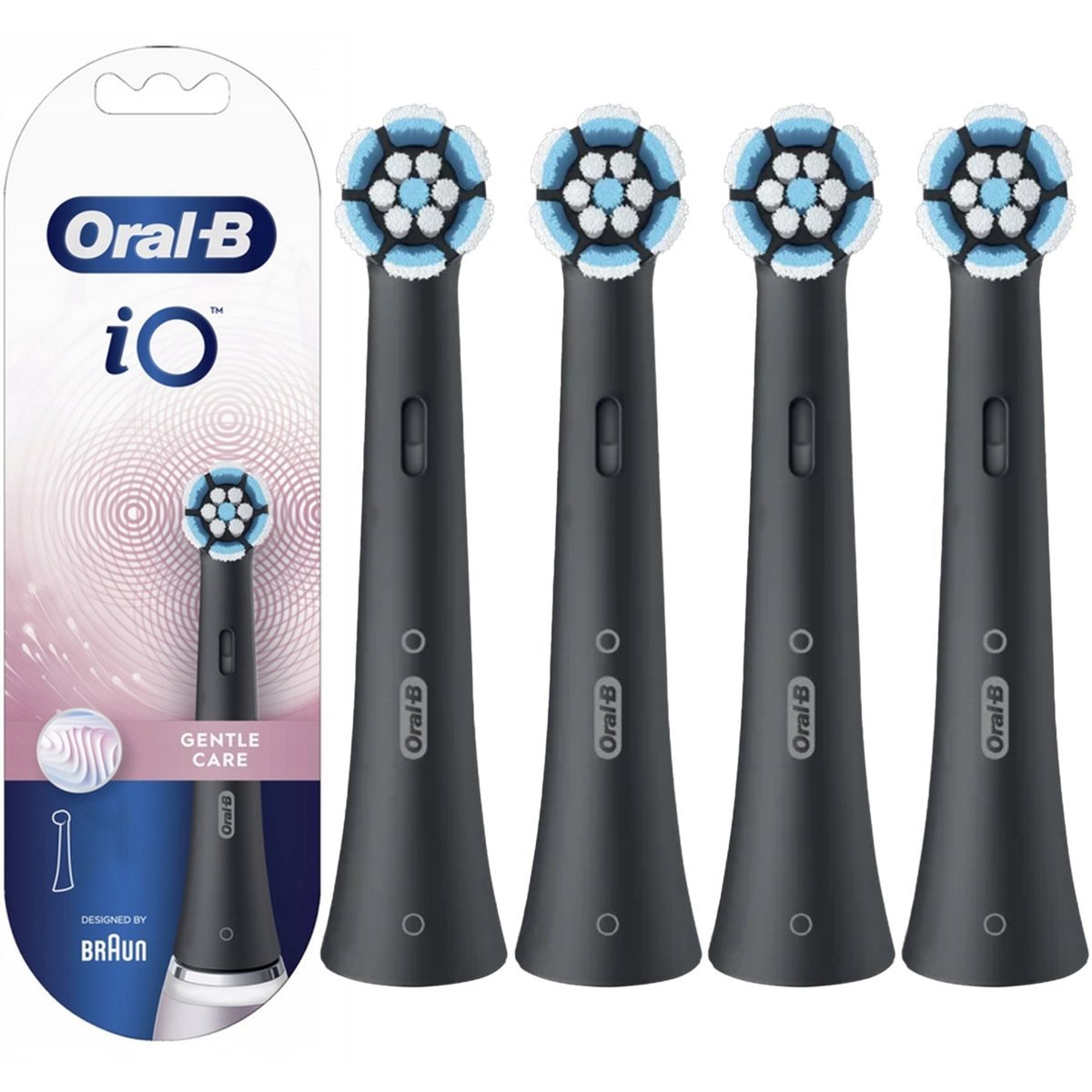 4x Końcówka do szczoteczki elektrycznej Oral-B Gentle Care Czarna DELIKATNA