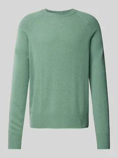 Sweter z dzianiny z wełny ze szwami działowymi model ‘LUXURY’ - Swetry męskie - miniaturka - grafika 1