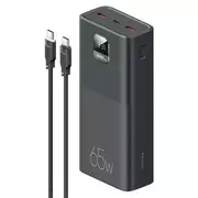 Powerbanki - USAMS Powerbank PB68 30000mAh 65W QC3.0+PD Fast Charge + kabel USB-C/USB-C 100W czarny/black ATXLOGTC01 (US-CD185) - miniaturka - grafika 1