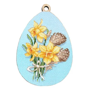 Haft krzyżykowy - Zestaw do haftu - Jajko z żonkilami - Pasmanteria - miniaturka - grafika 1