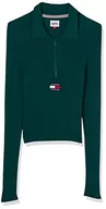 Swetry damskie - Tommy Hilfiger Damskie kardigany Tjw z zamkiem błyskawicznym na całej długości żeberka, ciemnozielone, XL, Ciemna zieleń, XL - miniaturka - grafika 1