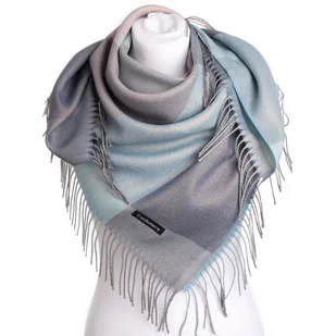 Chusta Damska Golden Plaid W Niebieskiej Kratce - Apaszki i szaliki damskie - miniaturka - grafika 1