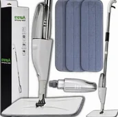 Miotły, szufle, mopy - MOP PŁASKI ZE SPRYSKIWACZEM DO MYCIA PODŁOGI SKŁADANY WKŁAD 2W1 OBROTOWY - miniaturka - grafika 1