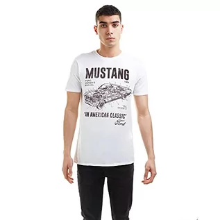 Koszulki męskie - Ford t-shirt męski mustang manual, biały, M - grafika 1