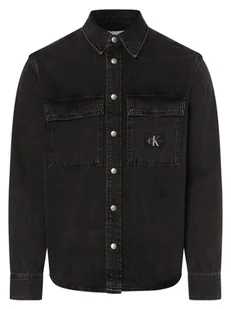 Calvin Klein Jeans Koszula męska Mężczyźni Regular Fit Jeansy czarny jednolity, S - Koszule męskie - miniaturka - grafika 1