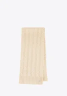 Apaszki i szaliki męskie - Szalik damski w warkoczowy splot z akrylu kremowy - miniaturka - grafika 1