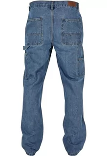 Spodenki męskie - Urban Classics Męskie spodnie jeansowe Double Knee, Light Blue Washed, 36 - grafika 1