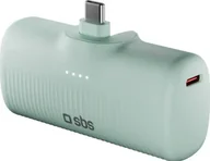 Powerbanki - SBS EcoPower 5000 mAh 10W z wbudowanym portem USB-C zielony - miniaturka - grafika 1