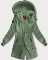 Bluzy damskie - Długa bluza damska z kapturem szarozielona (AMG-675/2) - LHD - miniaturka - grafika 1