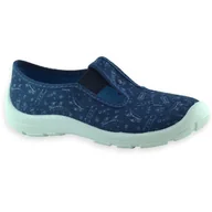 Buty dla chłopców - Kapcie chłopięce szkolne Befado 975Y186 Danny Granatowe - miniaturka - grafika 1