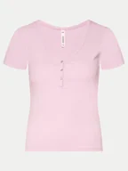 Piżamy damskie - Hunkemöller Koszulka piżamowa Gathering 205129 Różowy Regular Fit - miniaturka - grafika 1