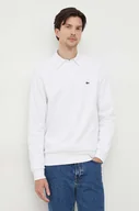Bluzy męskie - Lacoste bluza męska kolor biały gładka - miniaturka - grafika 1