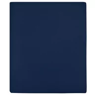 Prześcieradła - vidaXL Prześcieradła, 2 szt., granatowe, 90x200 cm, dżersej bawełniany - miniaturka - grafika 1