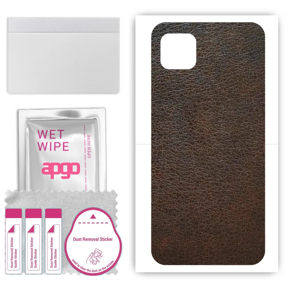 Folia naklejka skórka strukturalna na TYŁ do Oppo A16E - Skóra Brązowa - apgo SKINS