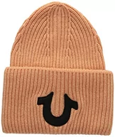 Czapki męskie - True Religion Czapka męska z horse shoe Beanie, pomarańczowa, regularna, pomarańczowy, jeden rozmiar - miniaturka - grafika 1