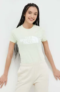 The North Face t-shirt bawełniany kolor zielony - Koszulki sportowe damskie - miniaturka - grafika 1