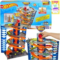 Zabawki konstrukcyjne - HOT WHEELS CITY - ZESTAW ZAKRĘCONY MEGA GARAŻ PARKING + AUTKO PREZENT DLA DZIECKA + EBOOK - miniaturka - grafika 1