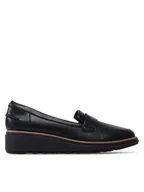 Półbuty damskie - Clarks Lordsy Sharon Gracie 261568164 Czarny - miniaturka - grafika 1