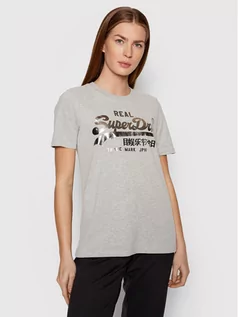 Koszulki i topy damskie - Superdry T-Shirt Boho Sparkle W1010731A Szary Regular Fit - grafika 1