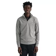 Bluzy męskie - GANT Męska bluza REG Shield Full Zip Sweat, szary melanż, standardowa, szary melanż - miniaturka - grafika 1
