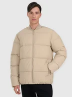 Kurtki męskie - 4F Kurtka puchowa z wypełnieniem syntetycznym męska - beżowa 3XL - miniaturka - grafika 1