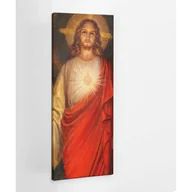 Ikony i obrazy sakralne - Serce Jezusa Zbawiciel - obraz polycanvas, 50x125 - miniaturka - grafika 1