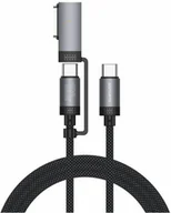 Ładowarki do telefonów - Kabel USB-C 4smarts Explorer ComboCord 100W 2m z adapterem MagSafe czarny - miniaturka - grafika 1