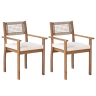 Fotele i krzesła ogrodowe - BELIANI Zestaw 2 krzeseł ogrodowych SUMIRAGO Certyfikowane drewno akacjowe Jasnobrązowy - miniaturka - grafika 1