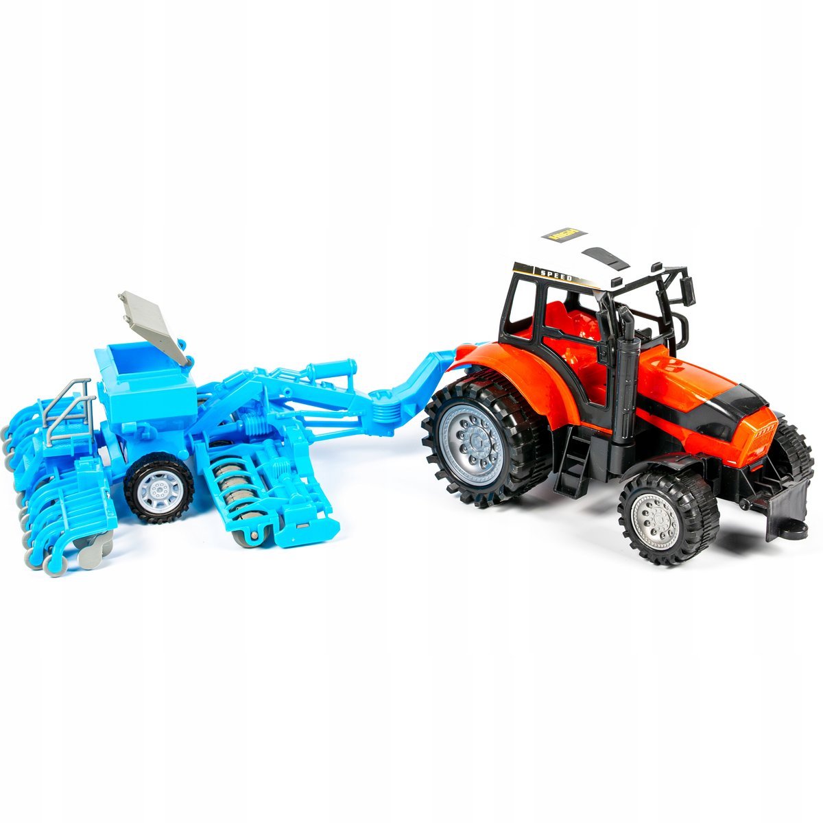 DUŻY TRAKTOR CIĄGNIK FARMER MASZYNA ROLNICZA RUCHOME CZĘŚCI NAPĘD 53 CM
